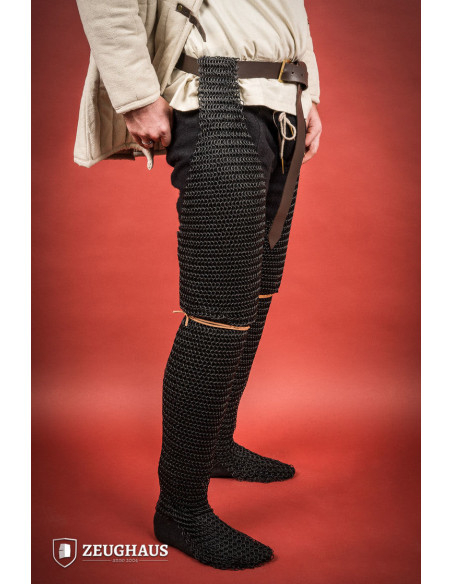 Medieval legs chain mail burnished...