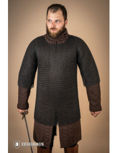 Haubergeon model burnished steel chain mail (10 mm.)