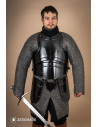 Medieval warrior cuirass with burnished steel straps