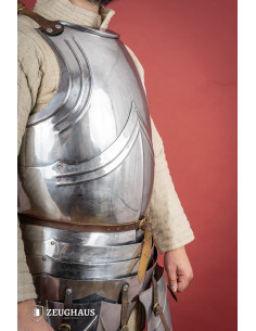 German medieval breastplate, 15th century, polished steel...