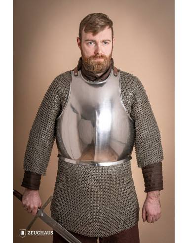 Medieval mercenary breastplate polished steel (1.6 mm.)