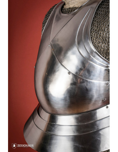 Medieval Milanese infantry breastplate polished steel (1.6 mm.)