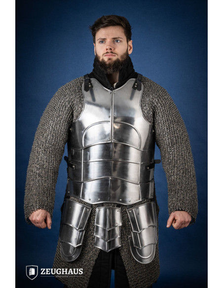 Medieval cuirass with straps,...