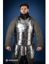 Medieval cuirass with straps, polished steel Champion model