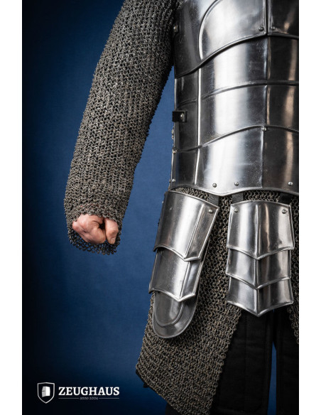 Medieval cuirass with straps,...