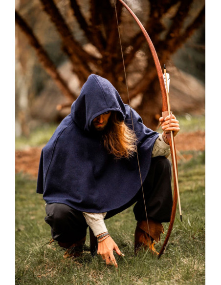 Gugel medieval wool model Paul, blue Gugel medieval wool model Paul, blue