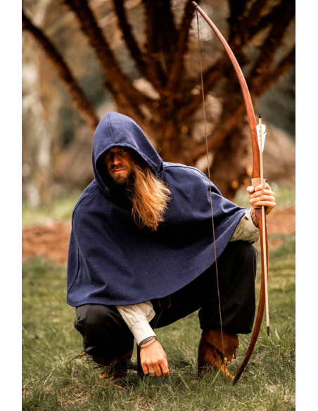 Gugel medieval wool model Paul, blue Gugel medieval wool model Paul, blue