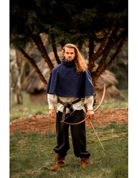 Gugel medieval wool model Paul, blue Gugel medieval wool model Paul, blue