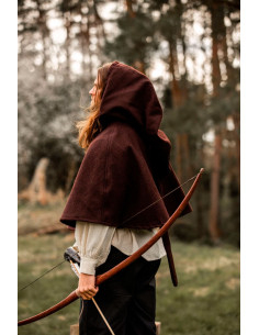Gugel medieval wool model Paul, dark brown