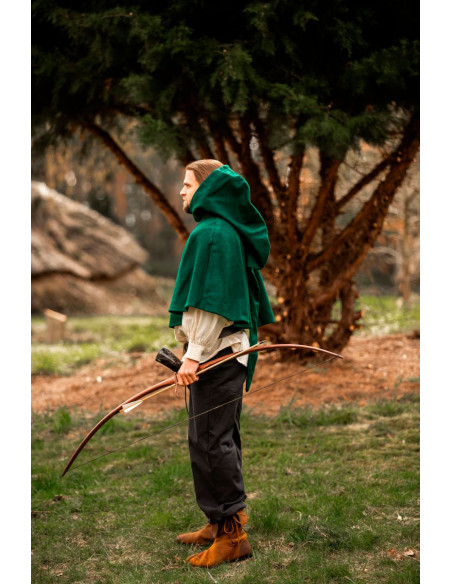 Medieval wool gugel model Paul, green Medieval wool gugel model Paul, green