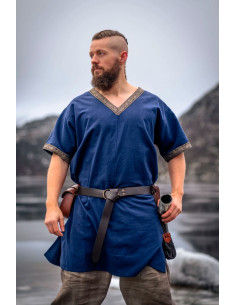 Short Viking tunic Loki model, blue