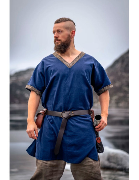 Short Viking tunic Loki model, blue