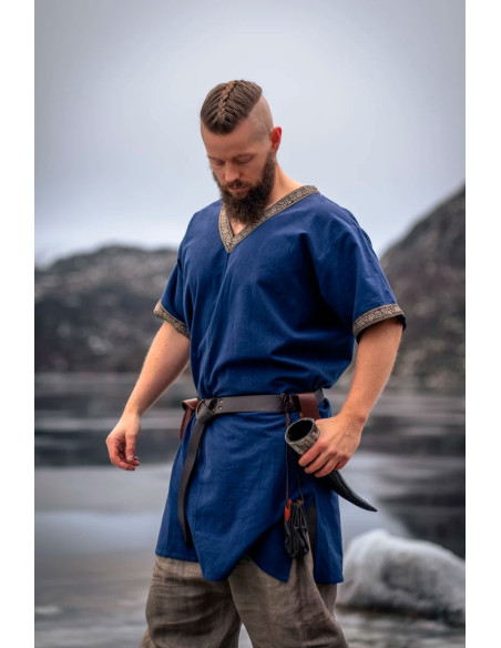 Short Viking tunic Loki model, blue