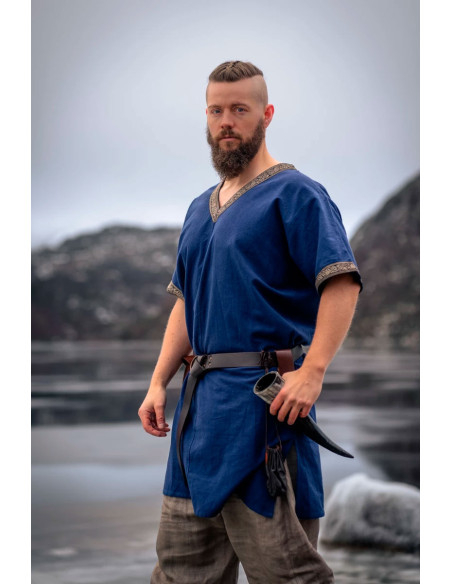 Short Viking tunic Loki model, blue