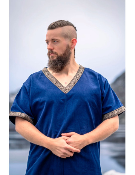 Short Viking tunic Loki model, blue