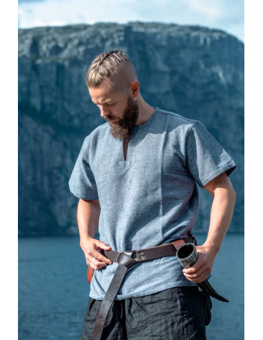 Viking tunic short sleeve Edmund, blue gray