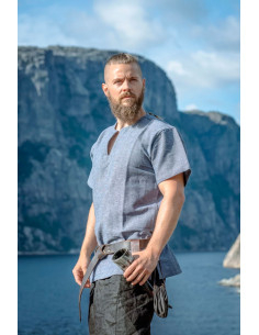 Viking tunic short sleeve Edmund, blue gray 2