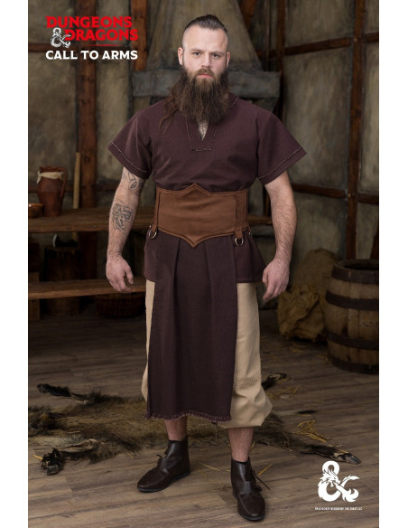 Medieval Barbarian leather belt, brown