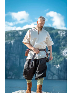 Viking tunic short sleeve Olaf, natural white