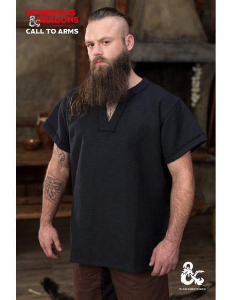 Barbara medieval shirt in cotton, black