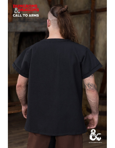 Barbara medieval shirt in cotton, black