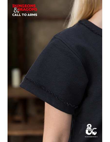 Barbara medieval shirt in cotton, black