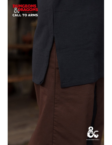 Barbara medieval shirt in cotton, black