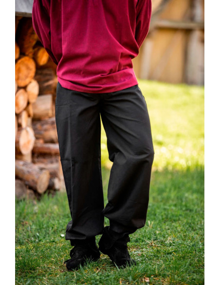Gerold medieval trousers, black color
