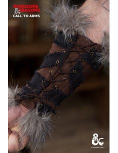 Medieval Barbarian bracers, brown-black color 2