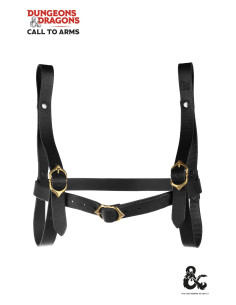 Medieval wizard book holder, in black leather 2