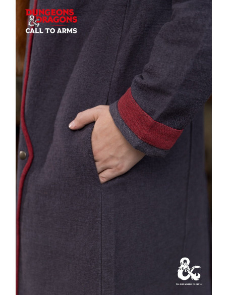 Medieval witch coat, gray-red color