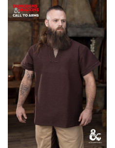 Barbara medieval shirt in cotton, brown color