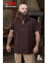 Barbara medieval shirt in cotton, brown color