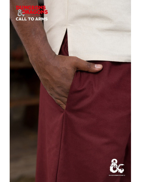 Medieval monk pants, burgundy color