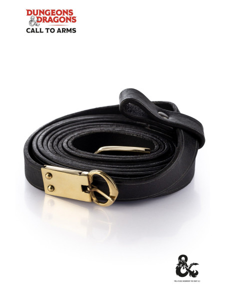 Medieval double leather belt, black...