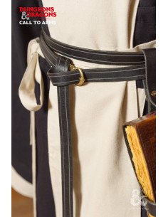 Medieval double leather belt, black color 2