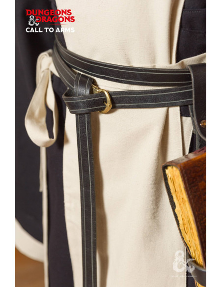 Medieval double leather belt, black...