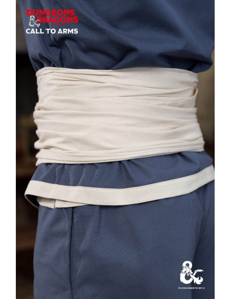 Medieval monk's belt in cotton, white