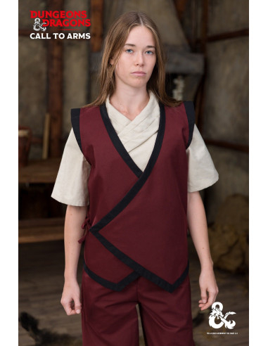 Medieval monk's vest, burgundy-black