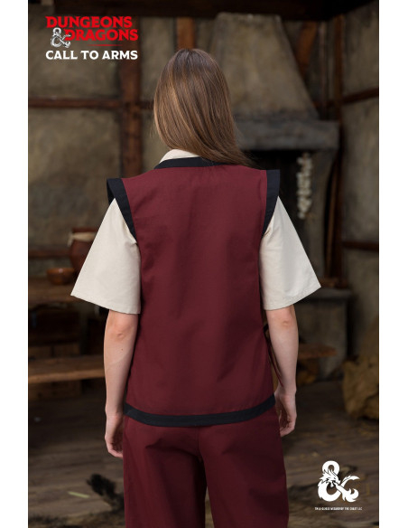 Medieval monk's vest, burgundy-black