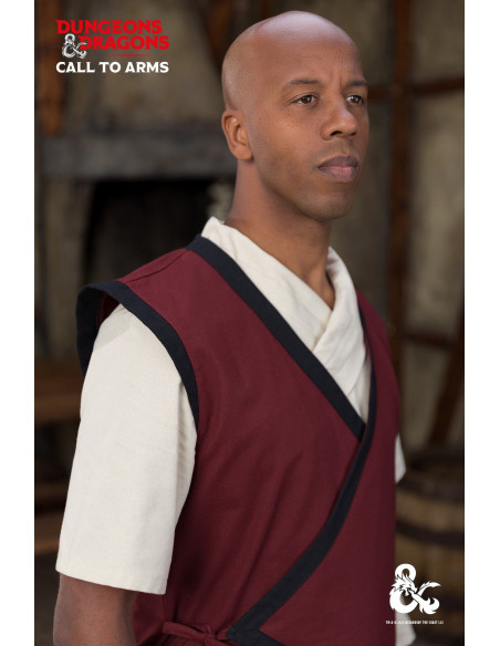 Medieval monk's vest, burgundy-black