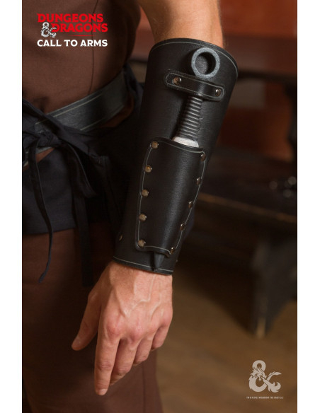 Medieval leather bracelets, black