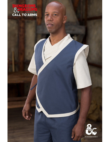 Medieval monk's vest, natural blue color