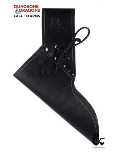 Medieval leather baldric for swords, black