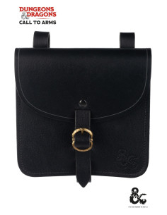 Medieval adventurer's bag in leather, black