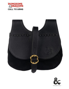 Medieval leather bag Kidney model, black