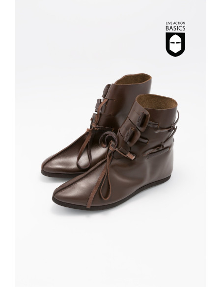Medieval high boots with knot front...