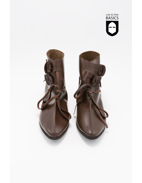 Medieval high boots with knot front...