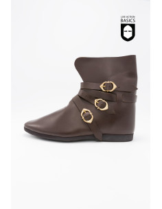 Medieval high boots with side buckle closure 2