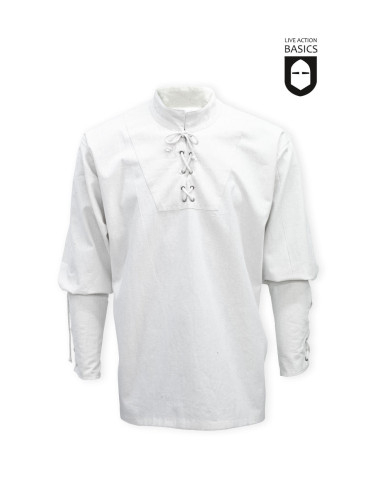 Pirate shirt in natural white cotton